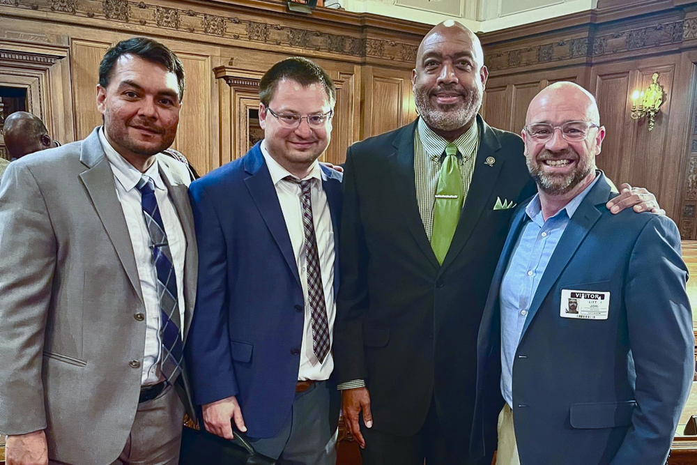 Director of Affordable Homeownership Joseph Gabbard, Neighborhood Planning Manager Bob Whitney, Ward 6 Councilman and Council President Blaine Griffin and Habitat President and CEO John Litten